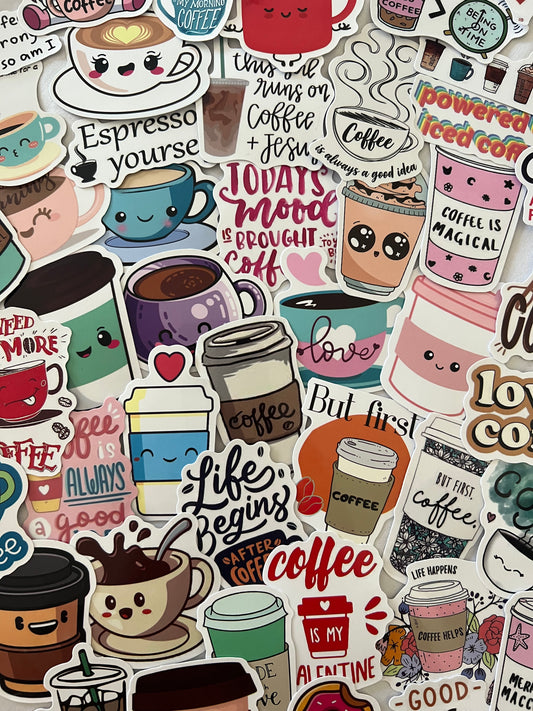 Coffee Lover Cute and Funny Stickers Mystery Pack