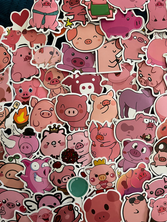 Cute and Funny Pig Stickers Mystery Pack